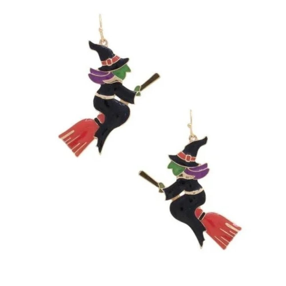 One Blessed Nana Witch Earrings - Red, Black, Green, Purple